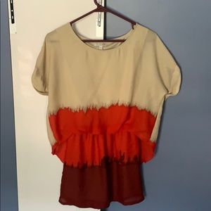 Multicolor Short Sleeve Dress